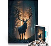 Puzzles de 1000 pièces pour Adolescents Terre Mythique Cerf Compétition de Vitesse Manuelle Cadeau d'anniversaire, Cadeaux 75x50cm