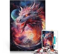 Puzzles de 1000 pièces pour Adolescents Tête de Dragon dans l'espace Jeu de Quiz Chaque pièce est Unique - Jeu Familial Stimulant et Amusant 38x26cm