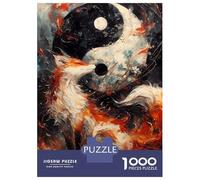 Puzzles De 1000 Pièces pour Adolescents The Fox Yin and Yang Puzzles pour Adolescents, Jouet, Décoration Murale, Décoration Intérieure, Cadeaux Anti-Stress 38x26cm/1000pcs