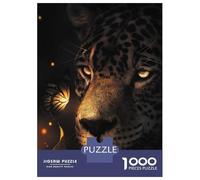 Puzzles De 1000 Pièces pour Adolescents The Glowing Leopard Puzzle Jeux Relaxants Décoration Murale Cadeaux pour Les Amis Et La Famille 38x26cm/1000pcs