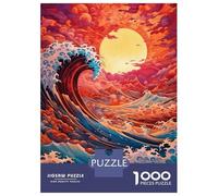 Puzzles De 1000 Pièces pour Adolescents The Great Wave Kanagawa Puzzle pour Adultes Jeux Relaxants Décoration Intérieure Jeu Stimulant Cadeaux 38x26cm/1000pcs