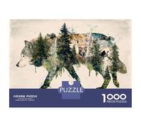 Puzzles De 1000 Pièces pour Adolescents The Mirrored Version of My Wolf Original Surrealism Art ... Puzzle pour Adultes Jeux Amusants Améliorent La Mémoire Aide À Exercer Le Cerveau 38x26cm/1000pcs