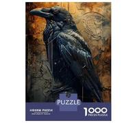 Puzzles De 1000 Pièces pour Adolescents The Raven Surreal Art Puzzle pour Adolescents Améliore La Mémoire Chaque Pièce Est Unique - Cadeau d'anniversaire Unique 52x38cm/1000pcs