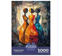 Puzzles De 1000 Pièces pour Adolescents The Three Graces Stained Glass Mosaic Artwork Puzzles pour Adultes Jeux Amusants Décoration Parfaite pour Un Anniversaire, Noël 70x50cm/1000pcs
