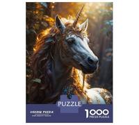 Puzzles De 1000 Pièces pour Adolescents The White Unicorn Puzzle pour Adultes Jeu Manuel Amusant Et Humoristique Aide À Exercer Le Cerveau 70x50cm/1000pcs