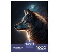 Puzzles De 1000 Pièces pour Adolescents The Wolf and The Moon Puzzles pour Adultes, Jouets Anti-Stress, Défi Difficile, Cadeaux d'anniversaire Et Cadeaux Uniques 70x50cm/1000pcs