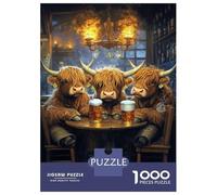 Puzzles De 1000 Pièces pour Adolescents Three Bulls at The Bar Puzzle Jeux Relaxants Une Œuvre d'art Cadeaux d'anniversaire Uniques 38x26cm/1000pcs