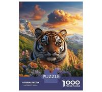 Puzzles De 1000 Pièces pour Adolescents Tiger in Bloom Majestic Beauty Puzzles pour Adultes Jeux Relaxants Cadeaux pour Femmes Interaction Parent-Enfant 52x38cm/1000pcs