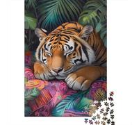 Puzzles De 1000 Pièces Pour Adolescents Tiger in Jungle-1 Puzzles Pour Adultes Vacances À La Maison Tuer Le Temps Entraîner Son Cerveau Et Ses Mains Cadeau D'anniversaire, Cadeaux De Voyage, 70x50cm/1