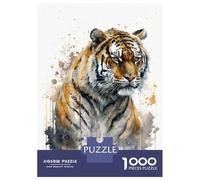 Puzzles De 1000 Pièces pour Adolescents Tiger Watercolor Puzzle pour Adultes Jouet Décoration Murale Défi Difficile À Compléter 52x38cm/1000pcs