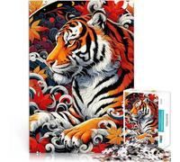 Puzzles de 1000 pièces pour Adolescents Tigre en Automne Jouet éducatif intellectuel décompressant Idées Cadeaux 26x38cm