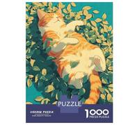 Puzzles de 1000 pièces pour adolescents Time to Relax Orange Cat Puzzles pour adultes, jouet de bricolage, anti-stress, idée cadeau pour toute la famille 38 x 26 cm/1000 pièces