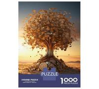 Puzzles De 1000 Pièces pour Adolescents Time Tree Clocks in Nature Puzzles pour Adolescents Jeux Relaxants pour S'amuser en Famille Offrez-Leur Un Cadeau 70x50cm/1000pcs