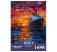 Puzzles De 1000 Pièces pour Adolescents Titanic Painting Art Print Puzzles pour Adolescents Jeux Relaxants pour S'amuser en Famille Offrez-Leur Un Cadeau 70x50cm/1000pcs