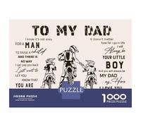 Puzzles De 1000 Pièces pour Adolescents to My Dad Father Son Biker Puzzles pour Adolescents : Un Jeu Éducatif Amusant Et Humoristique, Un Défi Intellectuel 52x38cm/1000pcs