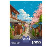 Puzzles De 1000 Pièces pour Adolescents Tokyo Street with Cherry Blossoms Puzzles pour Adultes Jeux Amusants Difficile Difficile À Terminer 38x26cm/1000pcs