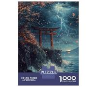 Puzzles De 1000 Pièces pour Adolescents Torii by The Stormy Sea Puzzle Jeux Relaxants Décoration Murale Cadeaux pour Les Amis Et La Famille 38x26cm/1000pcs