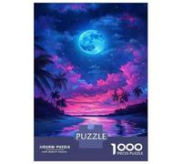 Puzzles De 1000 Pièces pour Adolescents Tropical Beach Moonlight Scene Puzzle pour Adolescents, Activités Familiales pour Anniversaire, Noël Et Cadeaux Uniques 38x26cm/1000pcs