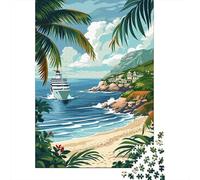 Puzzles De 1000 Pièces pour Adolescents Tropical Island Cruise Puzzles pour Adolescents : Un Jeu Éducatif Amusant Et Humoristique, Un Défi Intellectuel 52x38cm/1000pcs