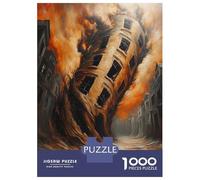 Puzzles De 1000 Pièces pour Adolescents Twisted Reality - Surreal Apocalypse Art, Collapsing Cityscape Puzzle Jeux Relaxants Une Œuvre d'art Cadeaux d'anniversaire Uniques 70x50cm/1000pcs