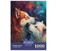 Puzzles De 1000 Pièces pour Adolescents Two Dogs in Love Puzzle Jeux Relaxants Cadeau d'anniversaire Cadeaux Anti-Stress 70x50cm/1000pcs