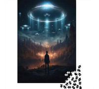 Puzzles De 1000 Pièces pour Adolescents UFOs Over Forest Puzzles pour Adultes Améliore La Mémoire Interaction Parent-Enfant Jouet Jeu Intellectuel 38x26cm/1000pcs