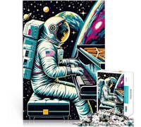 Puzzles de 1000 pièces pour Adolescents Un Astronaute Joue du Piano WPAP Casse-tête Liste de souhaits avec Le Père Noël 75x50cm