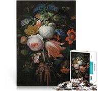 Puzzles de 1000 pièces pour Adolescents Un Bouquet de Fleurs Suspendu Jeu de Quiz avec des pièces de Formes aléatoires entièrement imbriquées 75x50cm