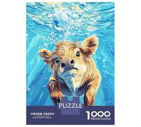 Puzzles De 1000 Pièces Pour Adolescents Underwater Cow Portrait Puzzles Pour Adultes Vacances À La Maison Tuer Le Temps Entraîner Son Cerveau Et Ses Mains Cadeau D'anniversaire, Cadeaux De Voyage, 52x