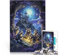 Puzzles de 1000 pièces pour Adolescents Une Rencontre Fantastique avec Un Raton Laveur Jeux de détente Décoration Parfaite 52x38cm