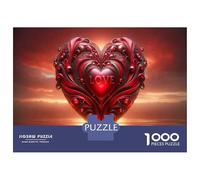 Puzzles De 1000 Pièces pour Adolescents Valentine's Day Heart Decorations Puzzle pour Adultes Jeu Familial Course De Vitesse Manuelle Cadeaux Uniques pour Anniversaire Et Noël 52x38cm/1000pcs