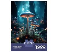 Puzzles De 1000 Pièces pour Adolescents Verdant Glow Mushroom Puzzle Adulte À Faire Soi-même, Jouets Anti-Stress, Cadeaux De Noël Et d'anniversaire 38x26cm/1000pcs