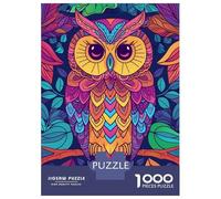 Puzzles De 1000 Pièces pour Adolescents Vibrant Abstract Owl Puzzle pour Adultes Jeu Manuel Amusant Et Humoristique Aide À Exercer Le Cerveau 70x50cm/1000pcs