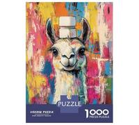 Puzzles De 1000 Pièces pour Adolescents Vibrant Llama Art -1 Puzzle Adulte Jeu Manuel Défi Difficile Cadeaux pour Amis Et Famille 70x50cm/1000pcs