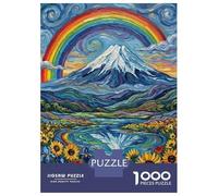 Puzzles De 1000 Pièces pour Adolescents Vibrant Mountain Landscape with Rainbow Puzzles pour Adolescents - Niveau De Difficulté : Difficile - Chaque Pièce Est Unique - Cadeau d'anniversaire, Cadeaux,