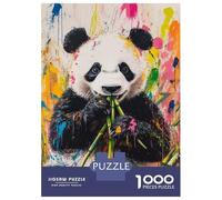 Puzzles De 1000 Pièces pour Adolescents Vibrant Panda Art Puzzle Adulte À Faire Soi-même, Jouets Anti-Stress, Cadeaux De Noël Et d'anniversaire 38x26cm/1000pcs