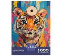 Puzzles De 1000 Pièces pour Adolescents Vibrant Tiger Art -11 Puzzle pour Adultes Jouet Décoration Murale Défi Difficile À Compléter 52x38cm/1000pcs