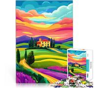 Puzzles de 1000 pièces pour Adolescents Villa Toscane au Coucher du Soleil, Italie, Art Casse-tête Une œuvre d'art 75x50cm