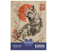 Puzzles De 1000 Pièces pour Adolescents Vintage Japanese Fox Puzzle pour Adultes Jeux Relaxants Décoration Parfaite, pour Toute La Famille 52x38cm/1000pcs