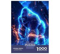 Puzzles De 1000 Pièces pour Adolescents Voltage King - The Neon Gorilla Awakens Puzzle pour Adultes Jeu Familial Course De Vitesse Manuelle Cadeaux Uniques pour Anniversaire Et Noël 52x38cm/1000pcs