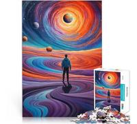 Puzzles de 1000 pièces pour Adolescents Voyage Cosmique surréaliste à Travers Un Vortex Vibrant Casse-tête Une œuvre d'art 38x26cm
