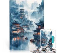 Puzzles de 1000 pièces pour Adolescents Voyage fluvial Vintage au Japon Jeu Stimulant Offrir en Cadeau à Toute la Famille 38x26cm