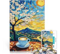 Puzzles de 1000 pièces pour Adolescents Vue sur la Montagne du café Analyse et logique Car C'est Un pour Toute la Famille 52x38cm