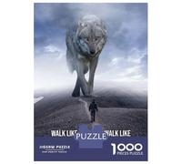 Puzzles De 1000 Pièces pour Adolescents Walk Like A King Wolf Puzzles pour Adolescents Jeux De Détente pour S'amuser en Famille Jeu Stimulant Cadeaux 70x50cm/1000pcs