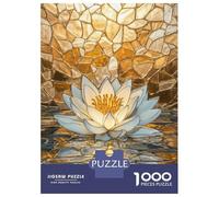 Puzzles De 1000 Pièces pour Adolescents Water Lily Golden Mosaic Puzzle Adulte Jeu Manuel Défi Difficile Cadeaux pour Amis Et Famille 70x50cm/1000pcs