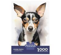 Puzzles De 1000 Pièces pour Adolescents Watercolor Rat Terrier Puzzle Adulte Jeu Manuel Améliore La Mémoire Réduit Le Stress Cadeaux 38x26cm/1000pcs