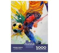 Puzzles De 1000 Pièces pour Adolescents Watercolor Soccer Player Kicking Ball Puzzle Adulte, Jouet, Décoration Murale, Art Mural, Cadeaux d'anniversaire Uniques 52x38cm/1000pcs