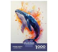 Puzzles De 1000 Pièces pour Adolescents Watercolor Whale Puzzles pour Adultes, Jouets Anti-Stress, Défi Difficile, Cadeaux d'anniversaire Et Cadeaux Uniques 52x38cm/1000pcs