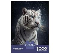 Puzzles De 1000 Pièces pour Adolescents Wet White Tiger Puzzle Adulte Jeu Manuel Améliore La Mémoire Réduit Le Stress Cadeaux 52x38cm/1000pcs