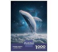 Puzzles De 1000 Pièces pour Adolescents Whale Breaching Through Clouds Into Space Puzzle Jeux Relaxants Cadeaux pour Femmes Cadeaux De Noël Et d'anniversaire 38x26cm/1000pcs